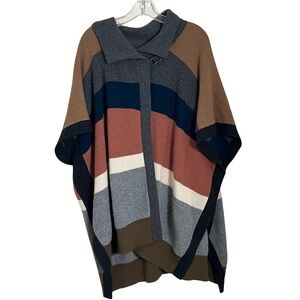 Artitzia Wilfred Cashmere Striped Ponco Cardigan Sweater Size XS Oversized Chic
